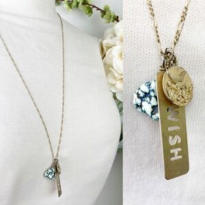 ST THOMAS necklace | charm pendant | gold turquoise | coastal bohemian